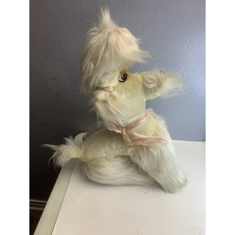 1960’s Columbia Toy Products Provocative Eyes Poodle Plush Dog Large Vintage